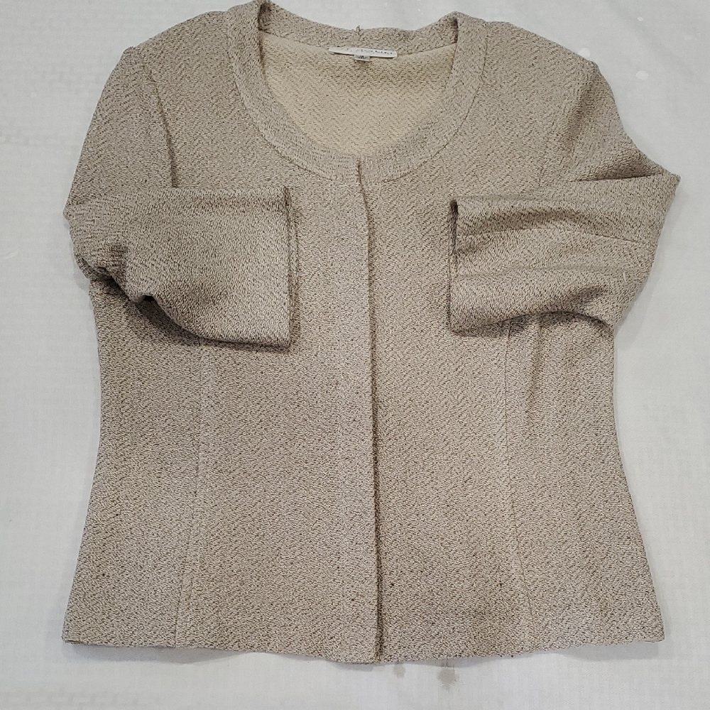 St. John Beige Textured Jacket Sz 12 - Picture 9 of 17